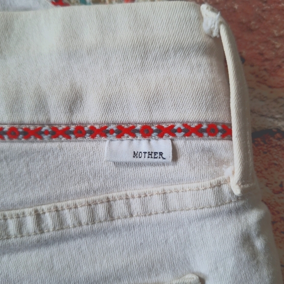 Mother | The Looker Ankle Zip Barefoot Princess Embroidered Colorful Trim Skinny - Picture 11 of 16